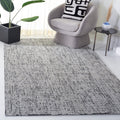 SAFAVIEH Abstract Collection Area Rug - 6' Square, Dark Grey & Ivory, Handmade Wool, Ideal for High Traffic Areas in Living Room