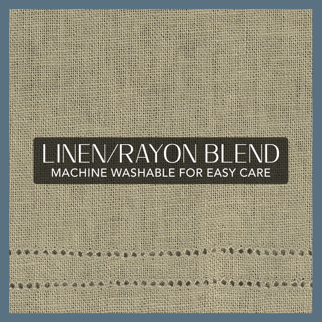 Elrene Home Fashions Cameron Linen Tier Curtains, 30'' W X 24'' L Each (Set Of 2 Tiers), Linen