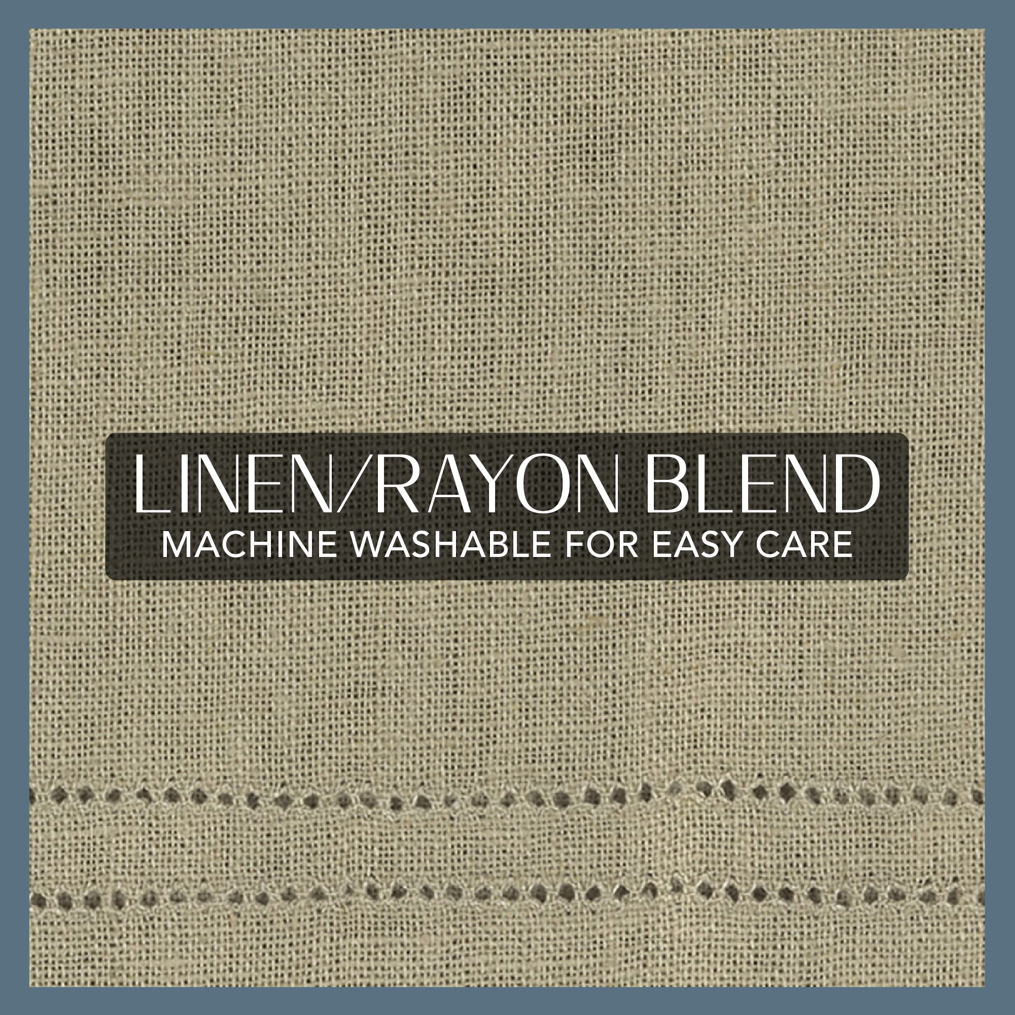 Elrene Home Fashions Cameron Linen Tier Curtains, 30'' W X 24'' L Each (Set Of 2 Tiers), Linen