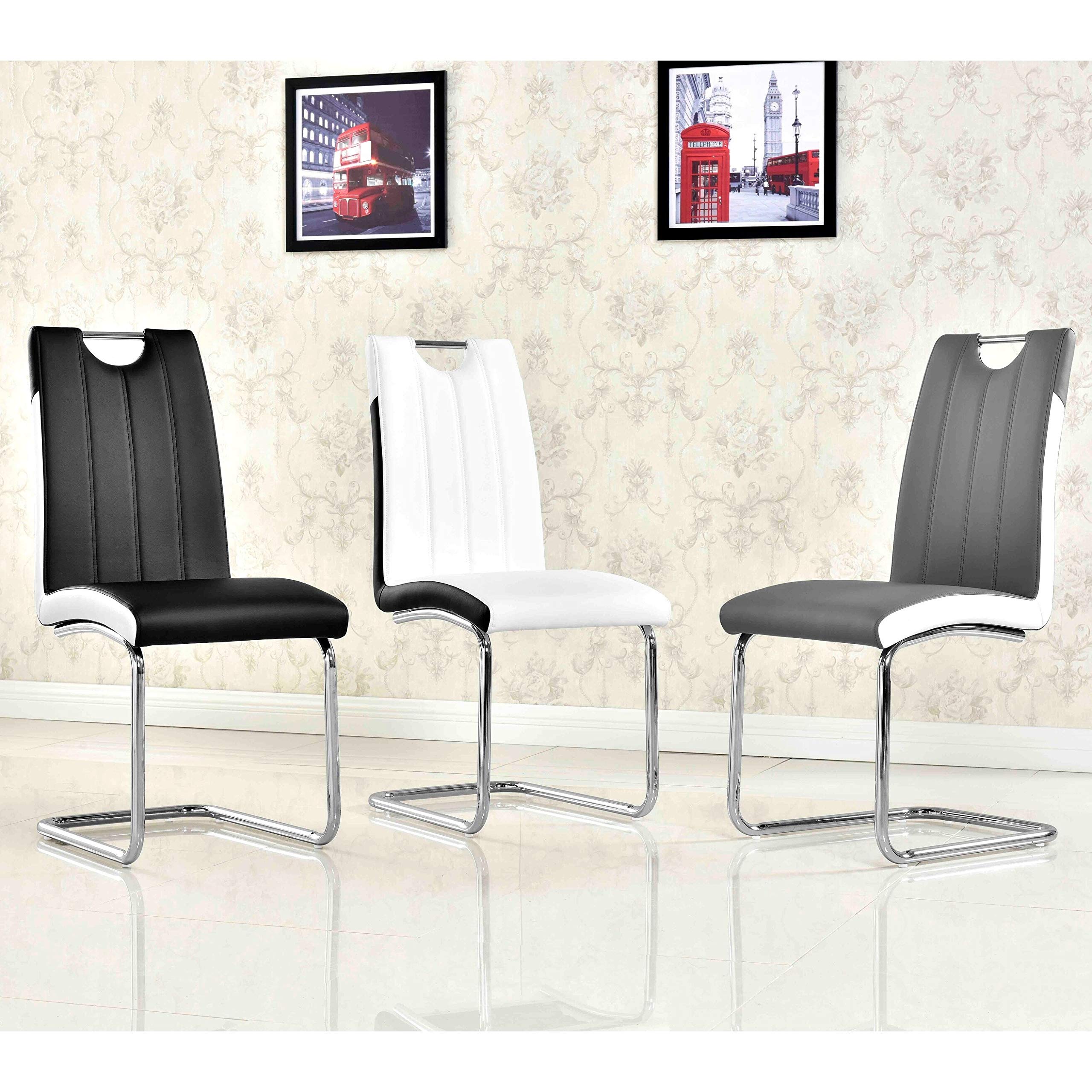 Best Master Furniture Brandon Modern Side Chairs, Set Of 2, White
