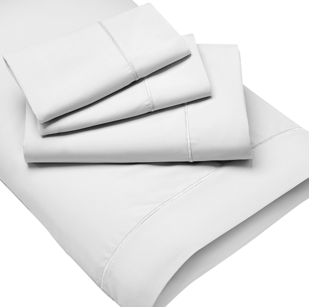 Fabrictech International Luxury Microfiber Wrinkle Resistant 4-Piece Sheet Set, King, White