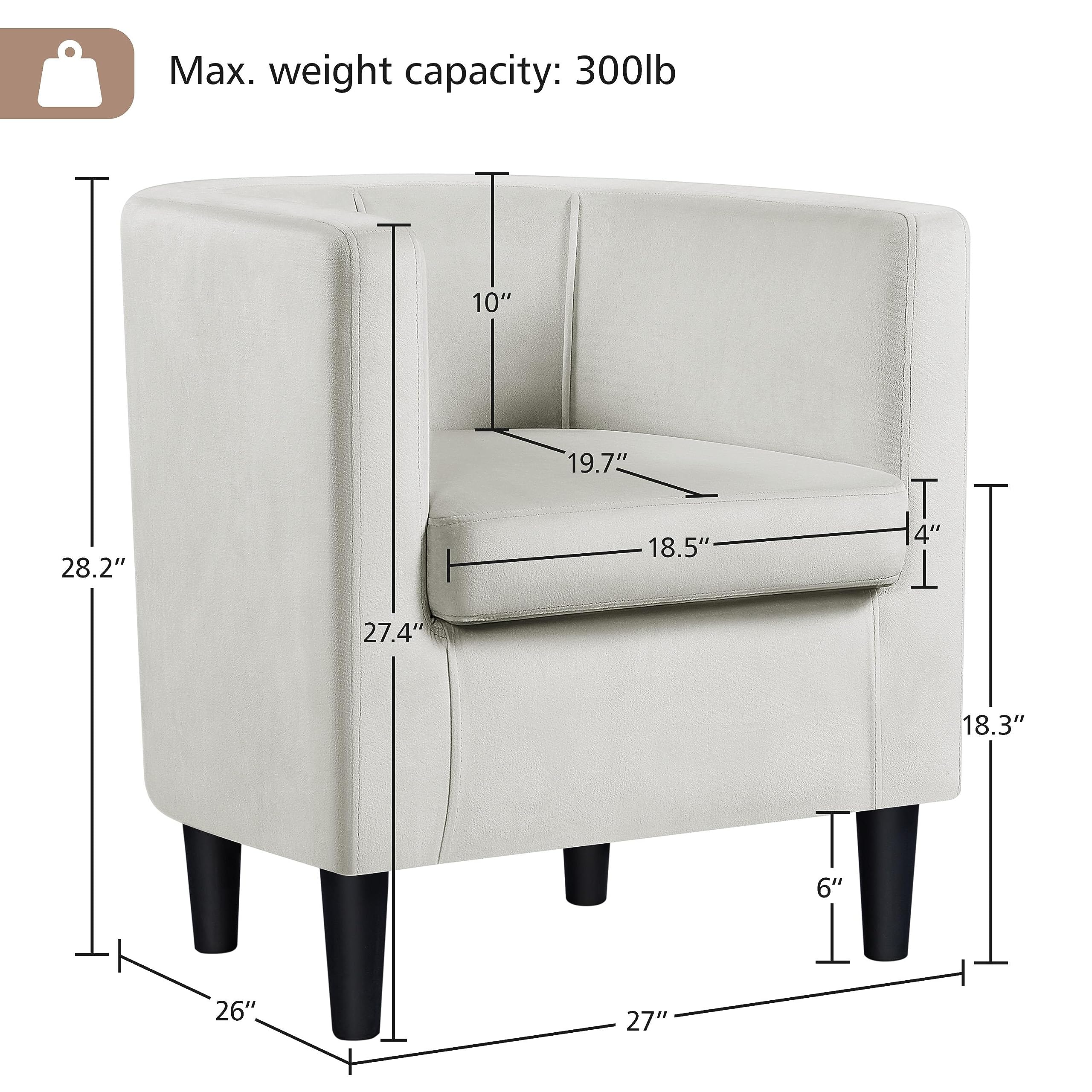 Yaheetech Velvet Accent Chair, Modern And Comfortable Armchairs, Upholstered Barrel Sofa Chair For Living Room Bedroom Waiting Room, Beige, 2Pcs