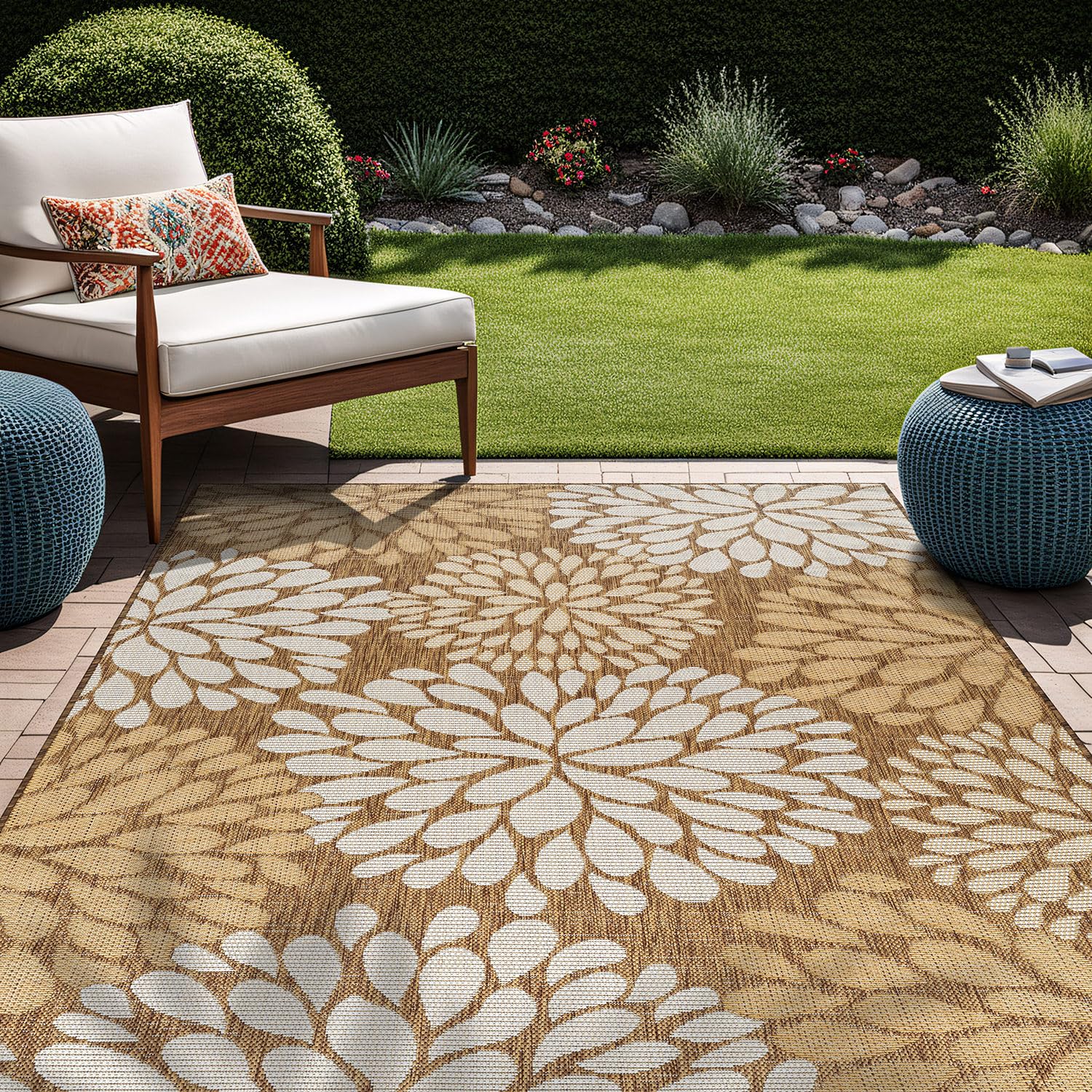 Beverly Rug Outdoor Rug 5X7 Modern Exotic Tropical Leaf Area Rugs For Indoor And Outdoor Patio Deck Porch Garden Water Resistant