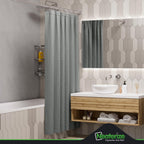 Neaterize Shower Curtain Grey - Hotel Style Grey Shower Curtains For Bathroom With Waffle Design, 72X72 Inches - Fabric Shower C