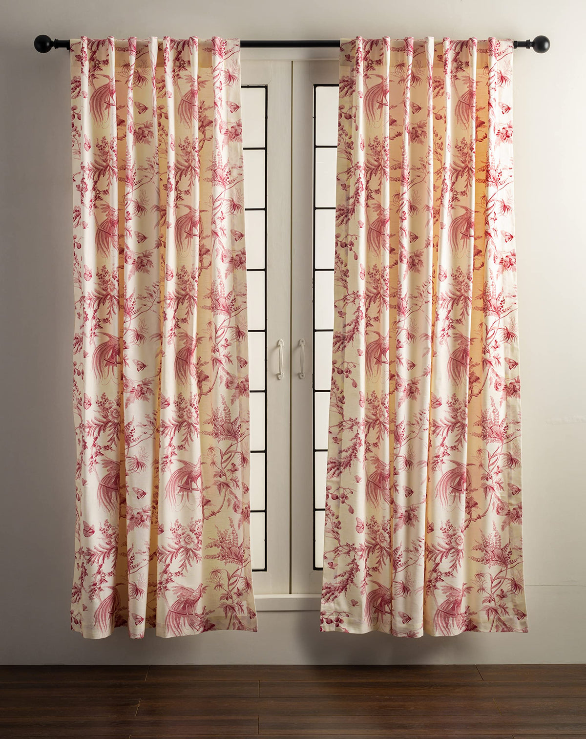 Maison D' Hermine 100% Cotton Curtain - 50'X124' Lacquer Red Decorative Curtain - Aesthetic Curtains For Farmhouse, Kitchen &