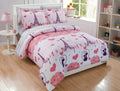 Linen Plus Twin Size 5Pc Comforter Set For Girls/Teens Paris Eiffel Tower Hearts Grey Pink New