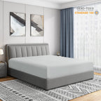 Cathay Home Twin Fitted Sheet - Double Brushed Ultra Soft – Wrinkle & Fade Resistant - 16' Deep Pocket Fitted Sheet Only - Good Fit For 14'-18' Deep Mattress (Twin, Light Gray)