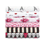 Betsey Johnson - King Bed Sheets, Soft & Lightweight Bedding, Fade & Wrinkle Resistant (Skull Rose Trellis, King)