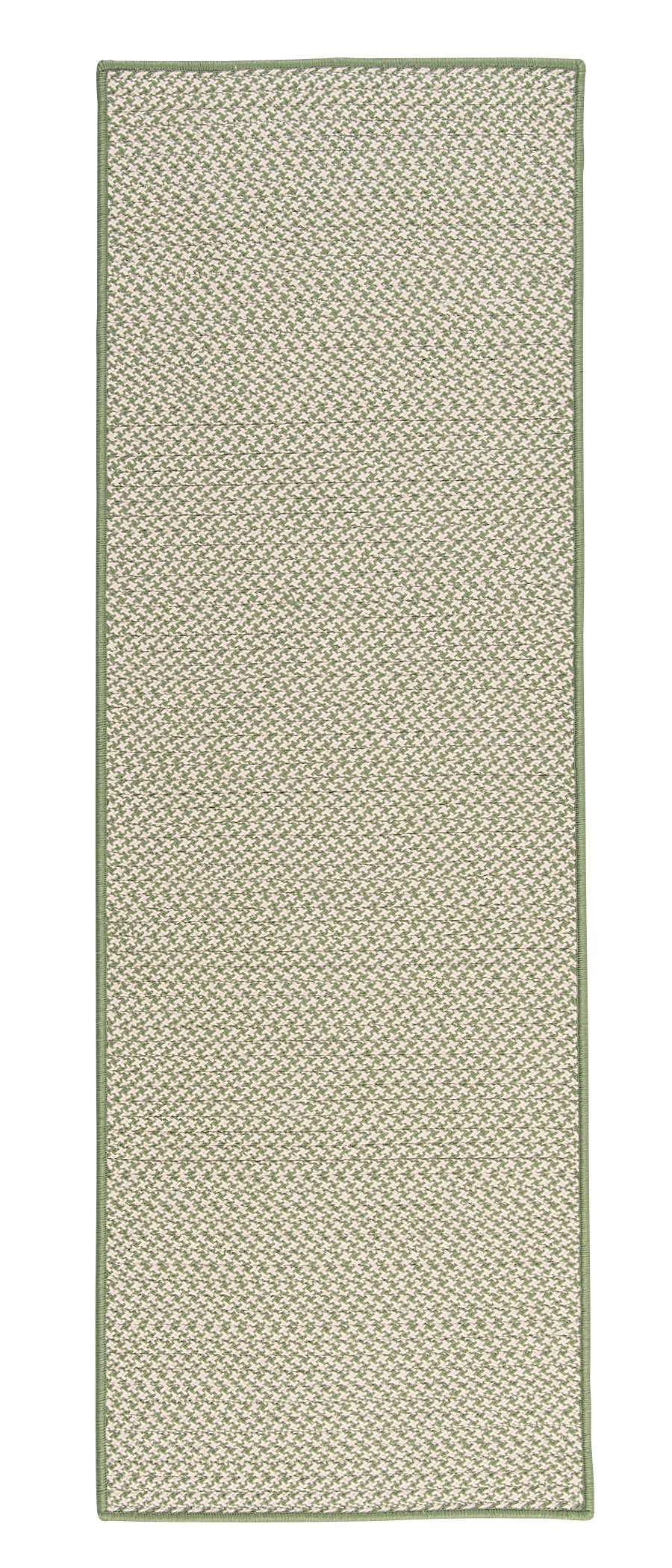 Outdoor Houndstooth Tweed Rug, 2 By 6-Feet, Leaf Green