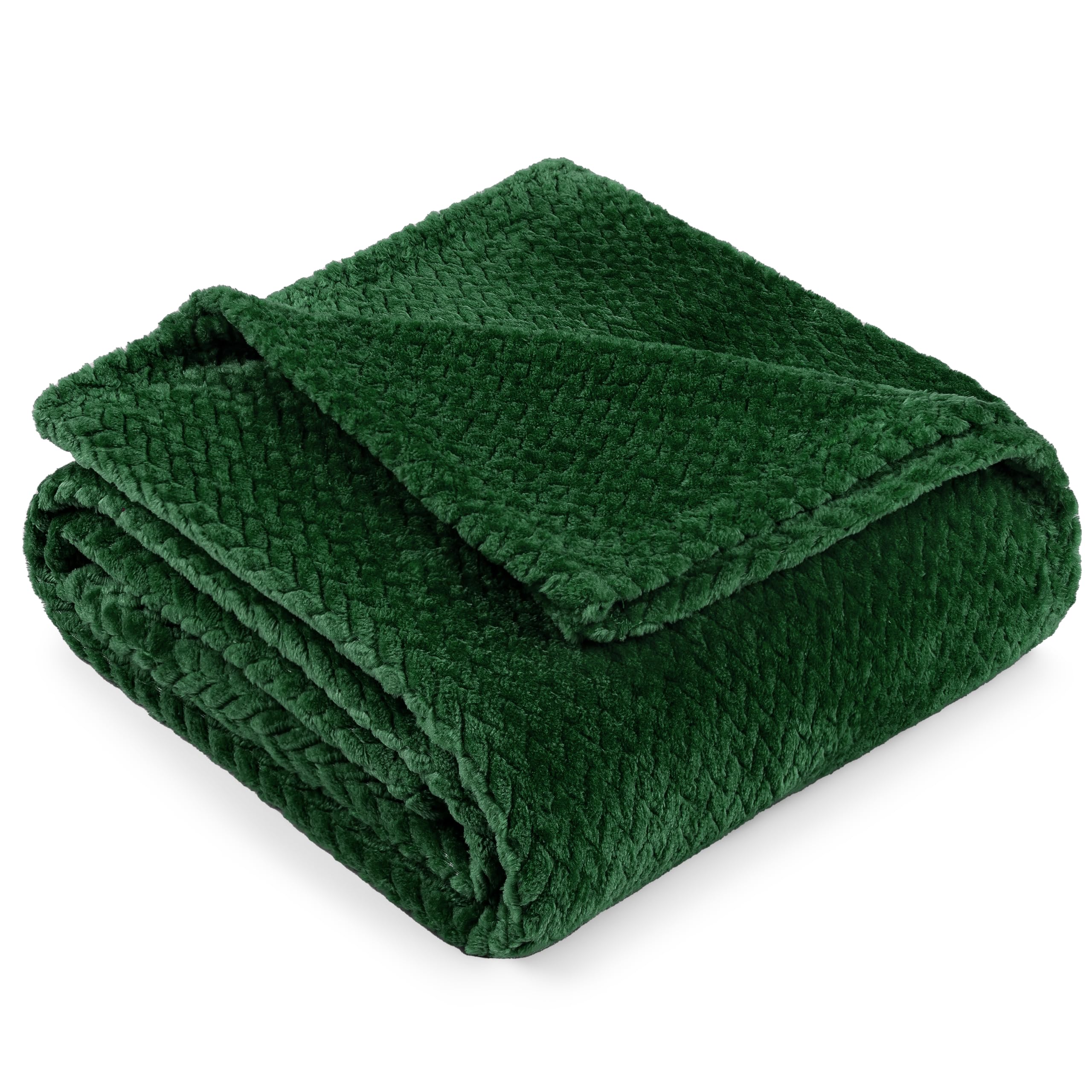 Pavilia Soft Fleece Forest Green Throw Blanket For Couch, Lightweight Plush Warm Blankets For Bed, Fuzzy Cozy Flannel Blanket Th