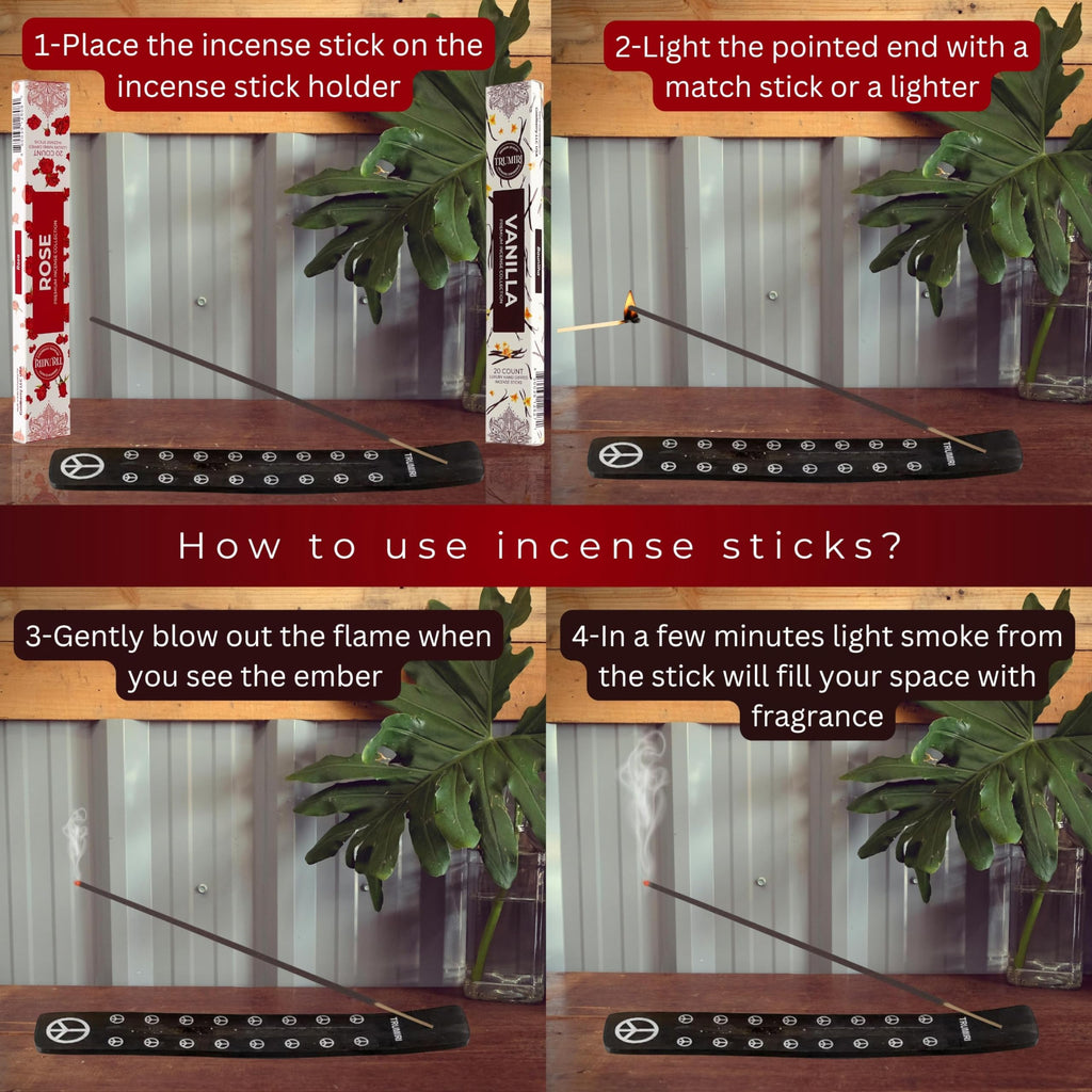 Trumiri Incense Sticks - Combo Pack Of 40 Insence-Sticks - 20 Vanilla + 20 Rose - Insenses - Insents - Incents - Inscense - Ince
