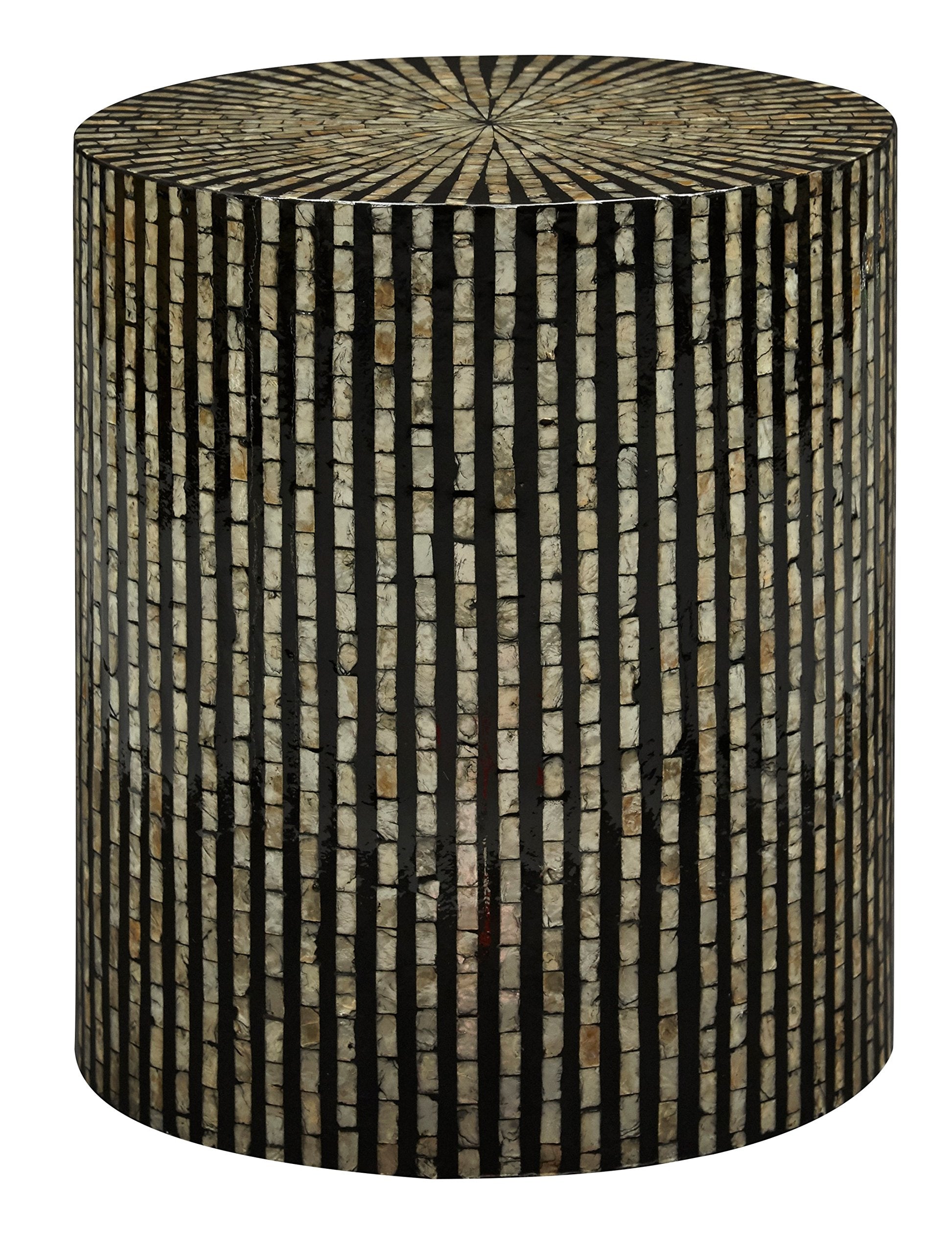 Global Archive Handcrafted Capiz Shell Terrazzo Modern Accent End Table