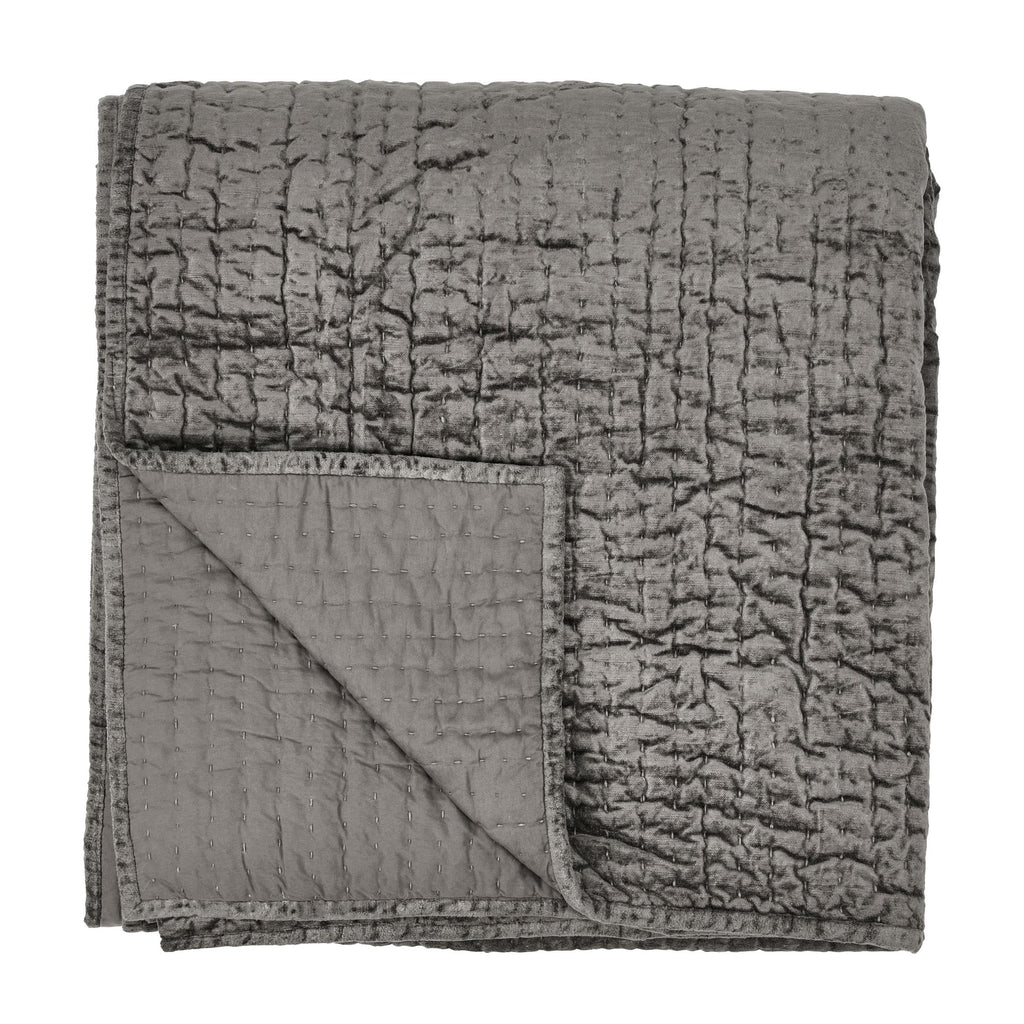Kosas Home Dimitry 96x108 Rayon Velvet and Cotton Sateen King Quilt in Brown