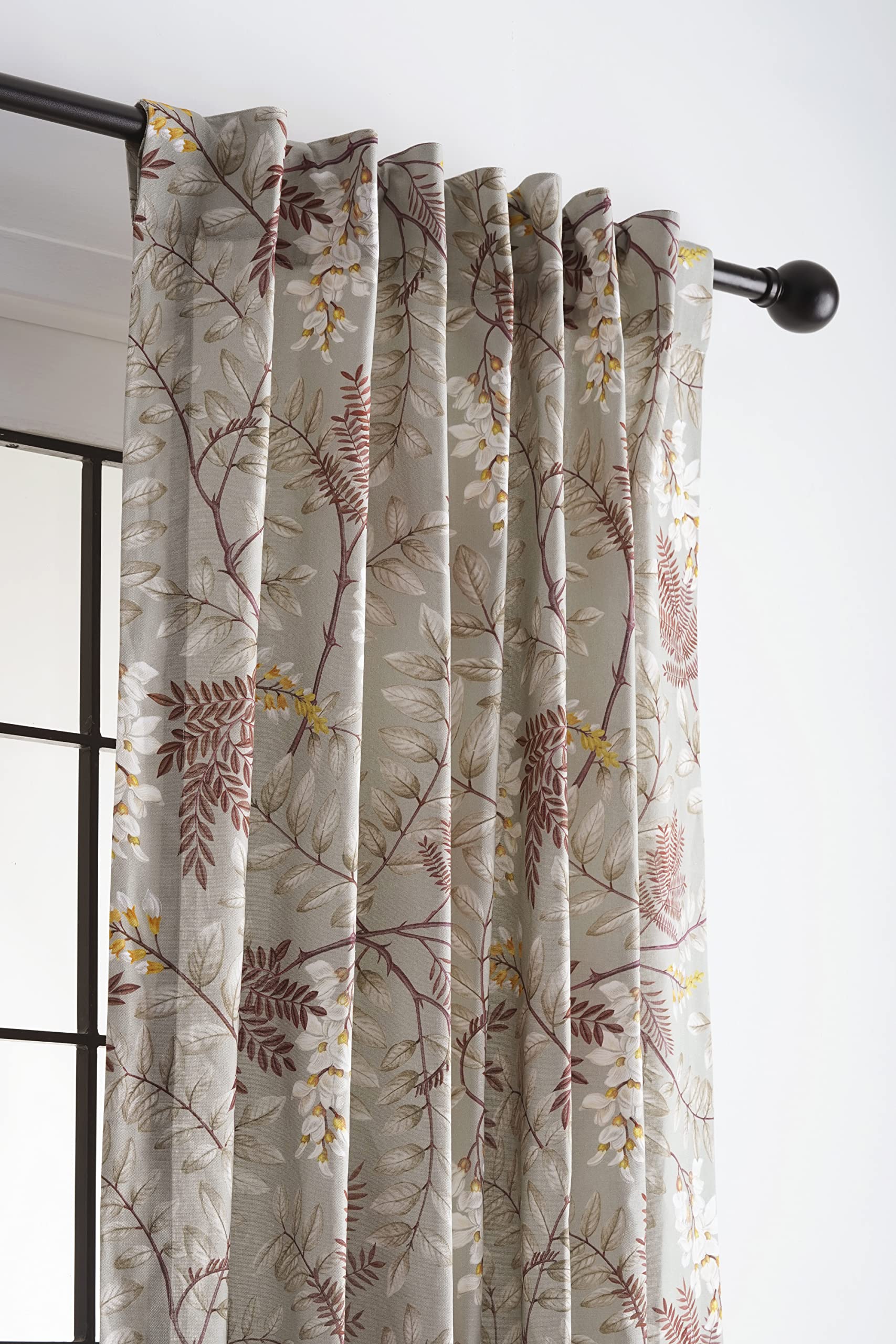 Maison D' Hermine 100% Cotton Curtain Feuillage Light Taupe One Panel Curtain For Living Rooms Bedrooms Offices Tailored With A