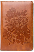 Sohospark Flower Blossom Refillable Faux Leather Journal, Vegan Floral Journal, 6X8.7 Writing Journal For Women Or Men, Lined Pa