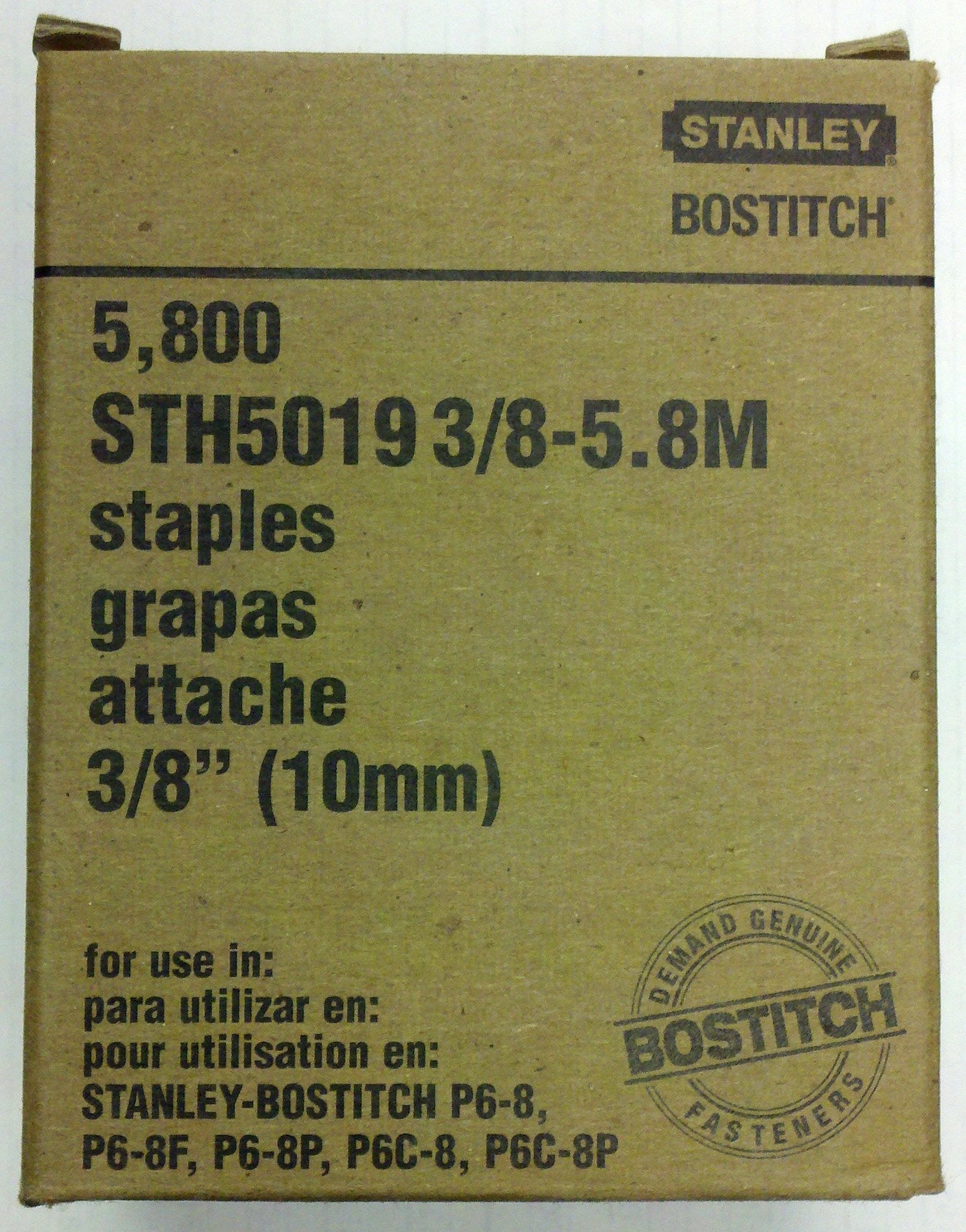 Stanley Bostitch 3/8' (10Mm) Staples 1/2' Crown