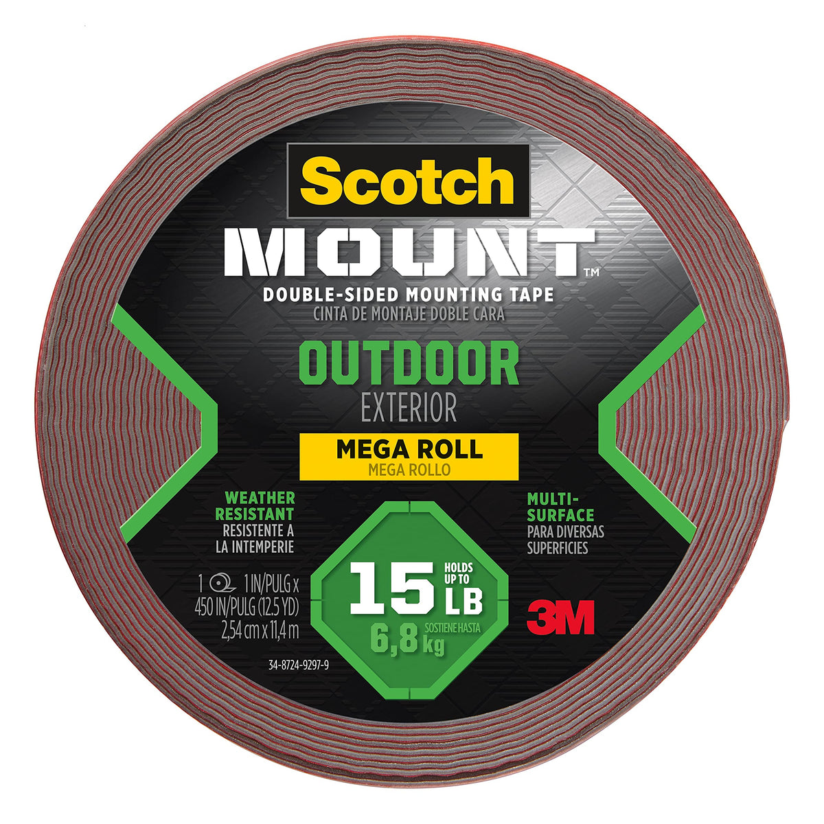 Scotch Mounting, Fastening & Surface Protection Scotch Permanent Outdoor, 1 Inch X 450 Inches (4011-Long) Mounting Tape, 1'X450
