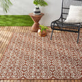 Nicole Miller New York Patio Country Danica Transitional Geometric Indoor/Outdoor Area Rug, Terracotta/Ivory , 7'9'X10'2'