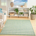 Nourison Positano Indoor/Outdoor Blue Green Ivory 4' X 6' Area Rug, Easy Cleaning, Non Shedding, Bed Room, Living Room, Dining R