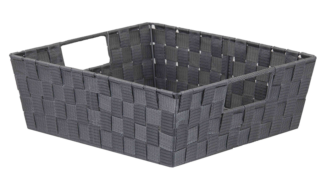 Grey Non-Woven Storage Bin with Open Handles by Home Basics | Closet Organization Essential
