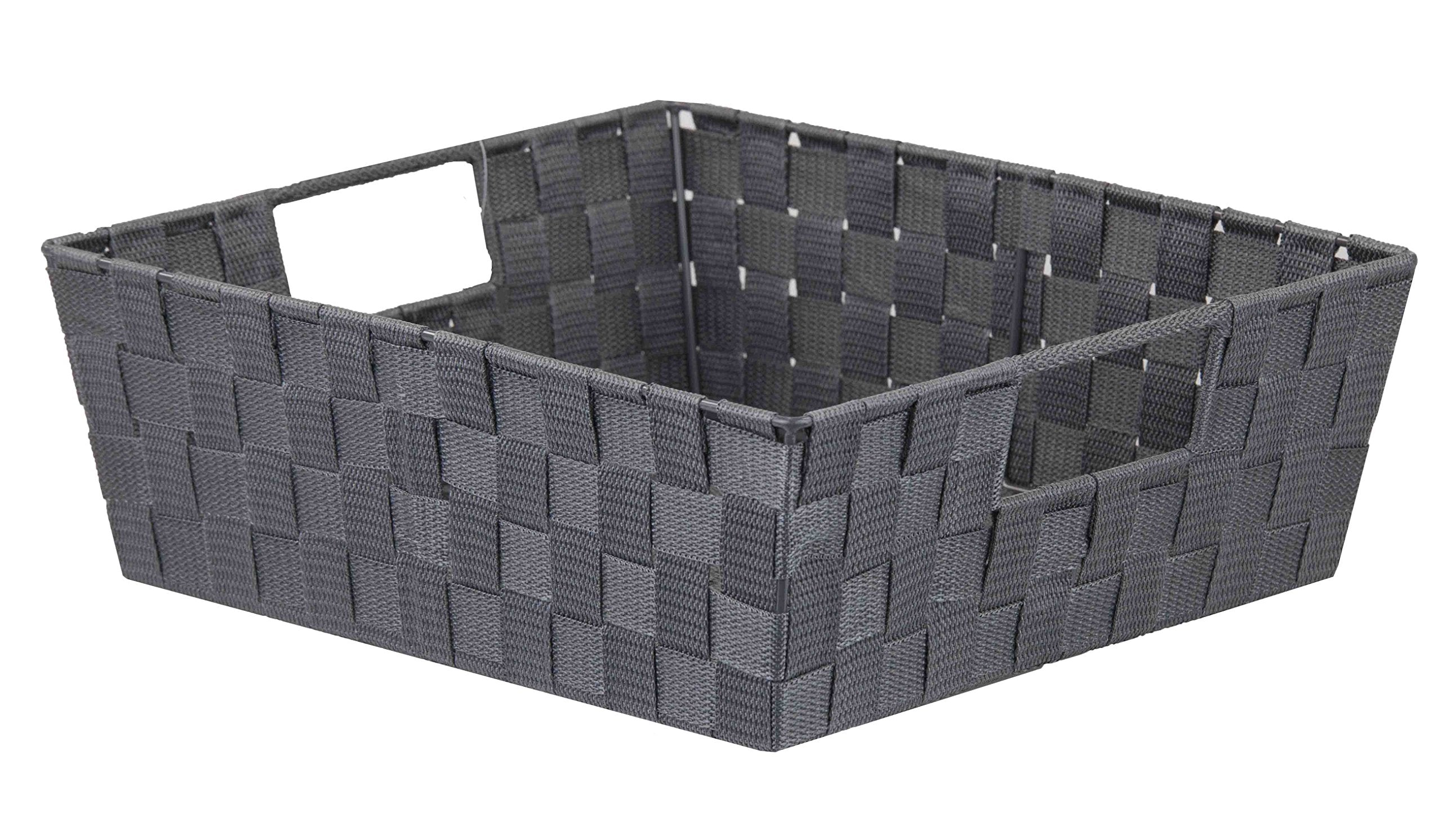 Grey Non-Woven Storage Bin with Open Handles by Home Basics | Closet Organization Essential