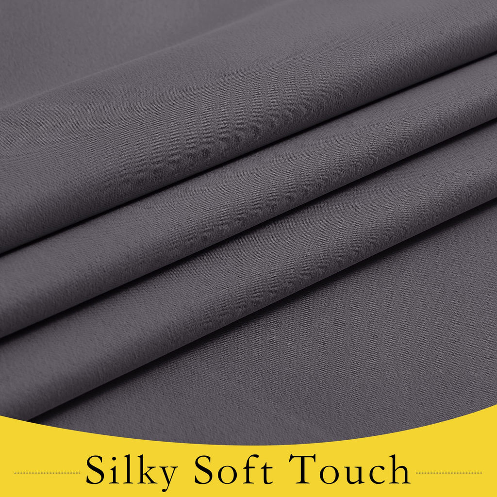 Nicetown Sightlight Door Window Curtains, Privacy Door Window Covering Thermal Insulate Tis Up Shade For Patio Door Glass Door Front Door, 12W X 72L Inches, Grey, 1 Panel