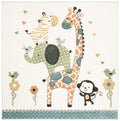 SAFAVIEH Carousel Kids Collection 8 Square Ivory CRK120A Animal Non-Shedding Nursery Playroom Area Rug