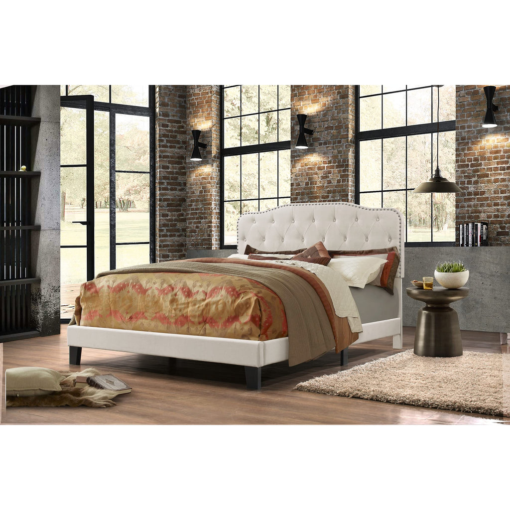 Best Quality Furniture Upholstered Panel Bed, Smoke Gray, Queen