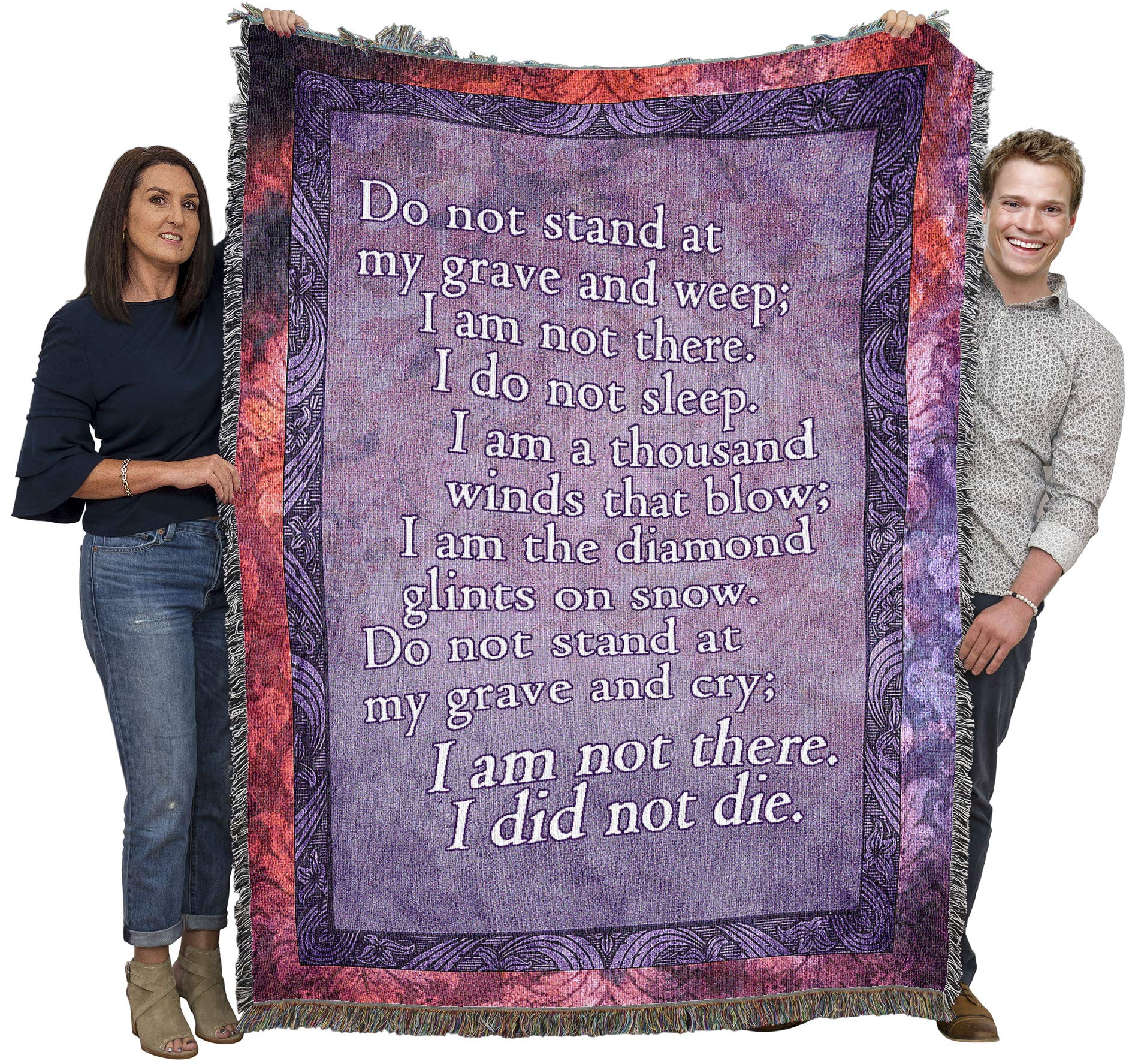 Pure Country Weavers Do Not Stand At My Grave And Weep Poem Blanket - Sympathy Bereavement Gift Tapestry Throw Woven From Cotton