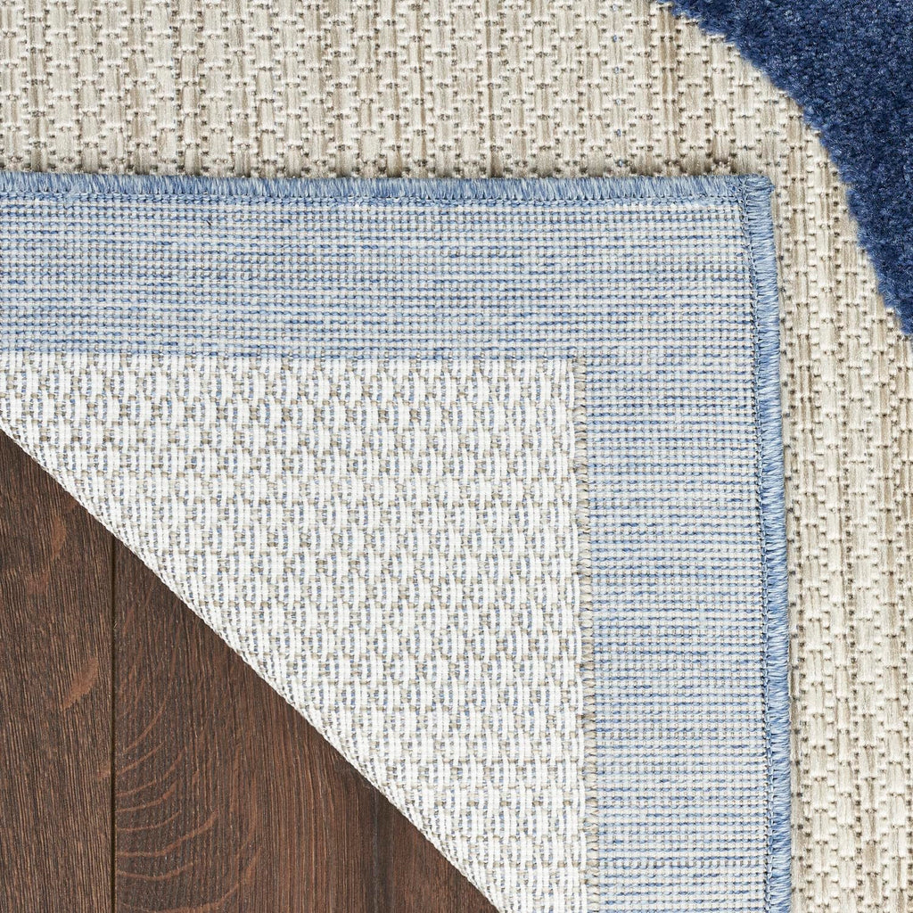 Nourison Aloha Indoor/Outdoor Blue/Grey 7'10' X 10'6' Area Rug, Easy Cleaning, Non Shedding, Bed Room, Living Room, Dining Room, Kitchen (8X11)