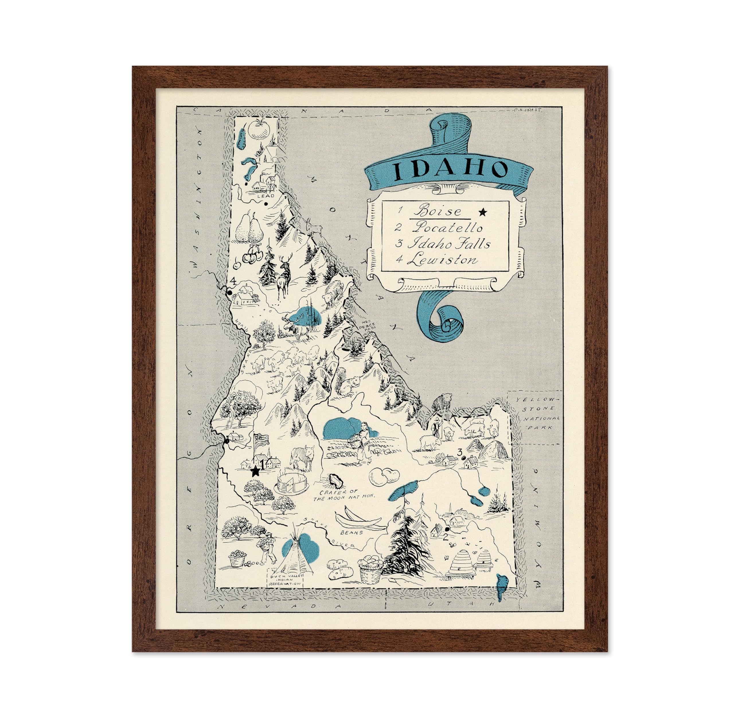 Poster Master Vintage Poster - Retro Idaho Print - Idaho State Art - Gift for Teacher, Student, Travel Lover - Wall Decoration f