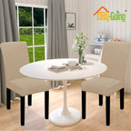 Easy-Going 100% Waterproof Dining Room Chair Cover Set Of 2, Stretch Jacquard Parson Chair Slipcover Removable Washable Chair Protector For Home, Restaurant, Banquet (Xlarge, Sand)