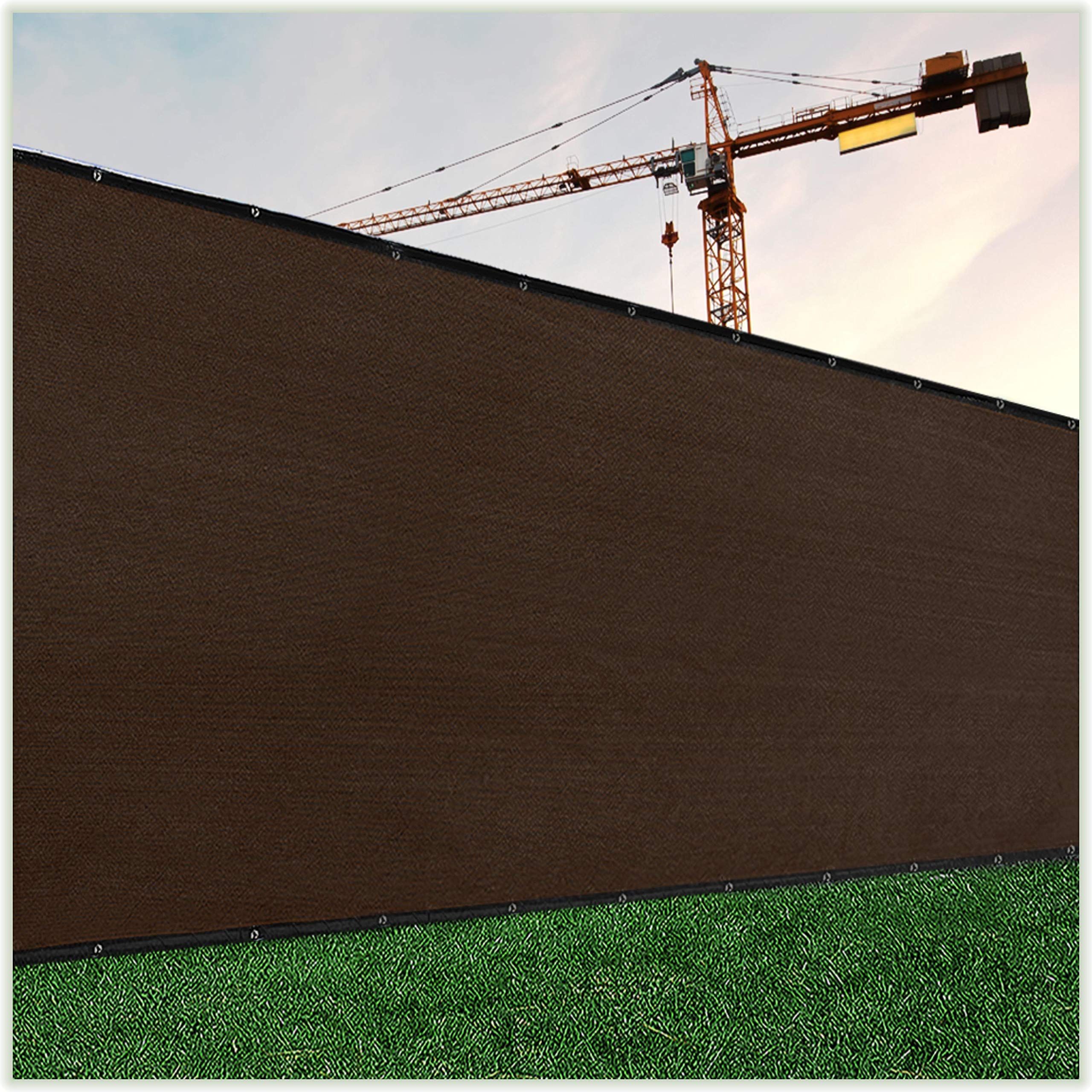 Colourtree Customized Size Fence Screen Privacy Screen Brown 8' X 152' - Commercial Grade 170 Gsm - Heavy Duty - 3 Years Warrant