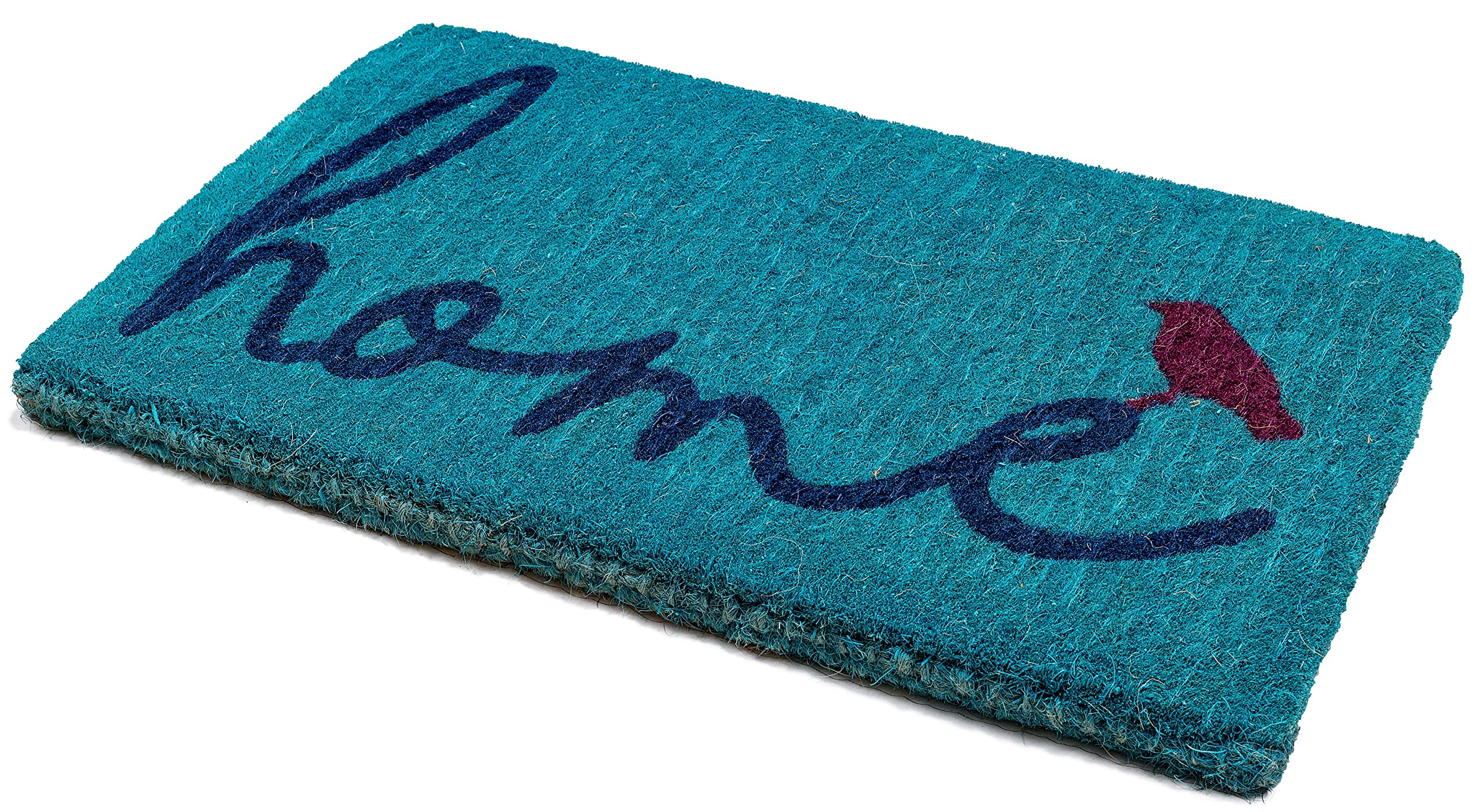 Fab Habitat Extra Thick Doormat - Handwoven, Durable - Natural Coir - Entryway, Front Door, Porch, Patio - A Bird Perched On Hom