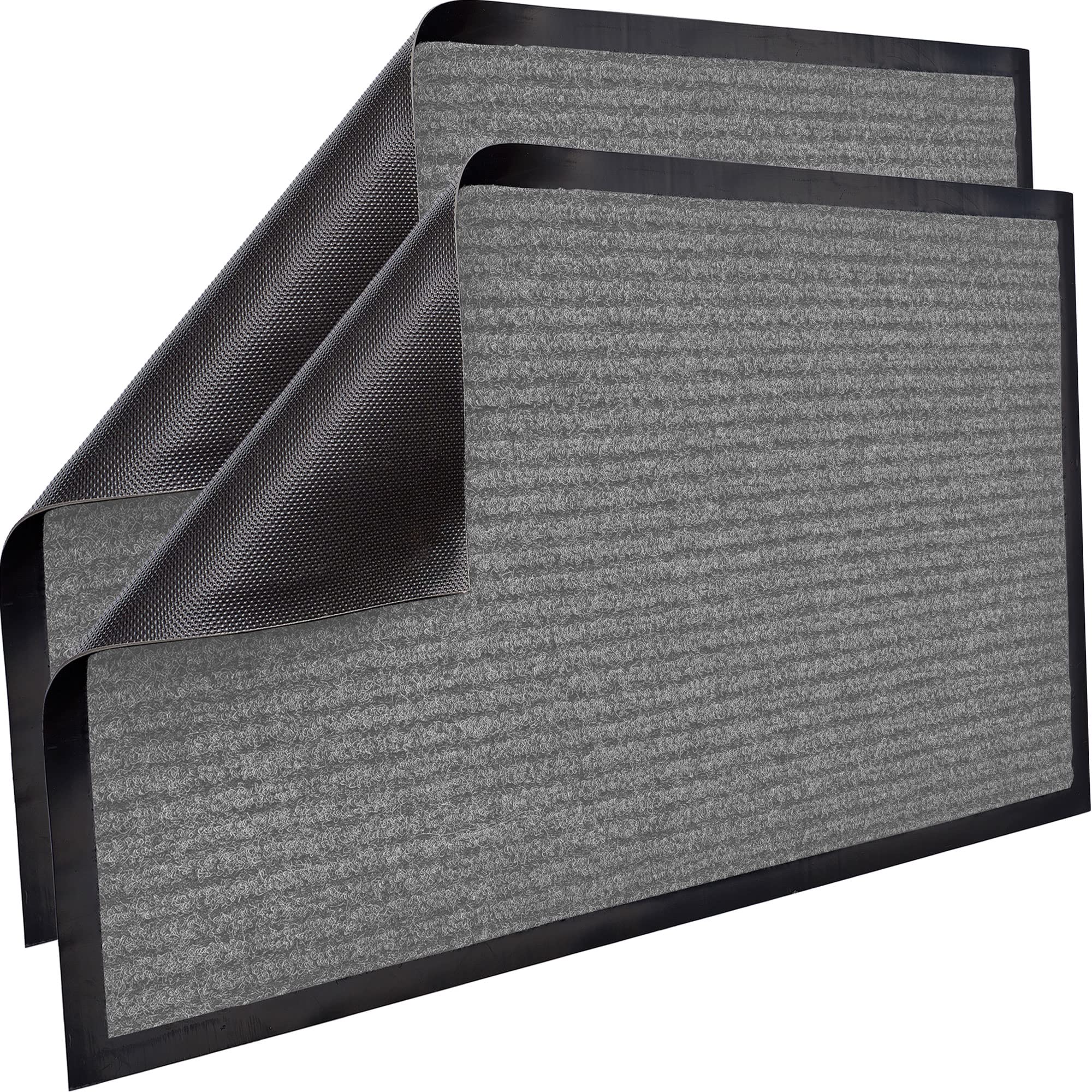 Sierra Concepts 2-Pack Front Door Mat - Large 36 X 24 Welcome Indoor Outdoor Entryway Mats For Shoe Scraper, Ideal For Inside Outside High Traffic Area, Gray