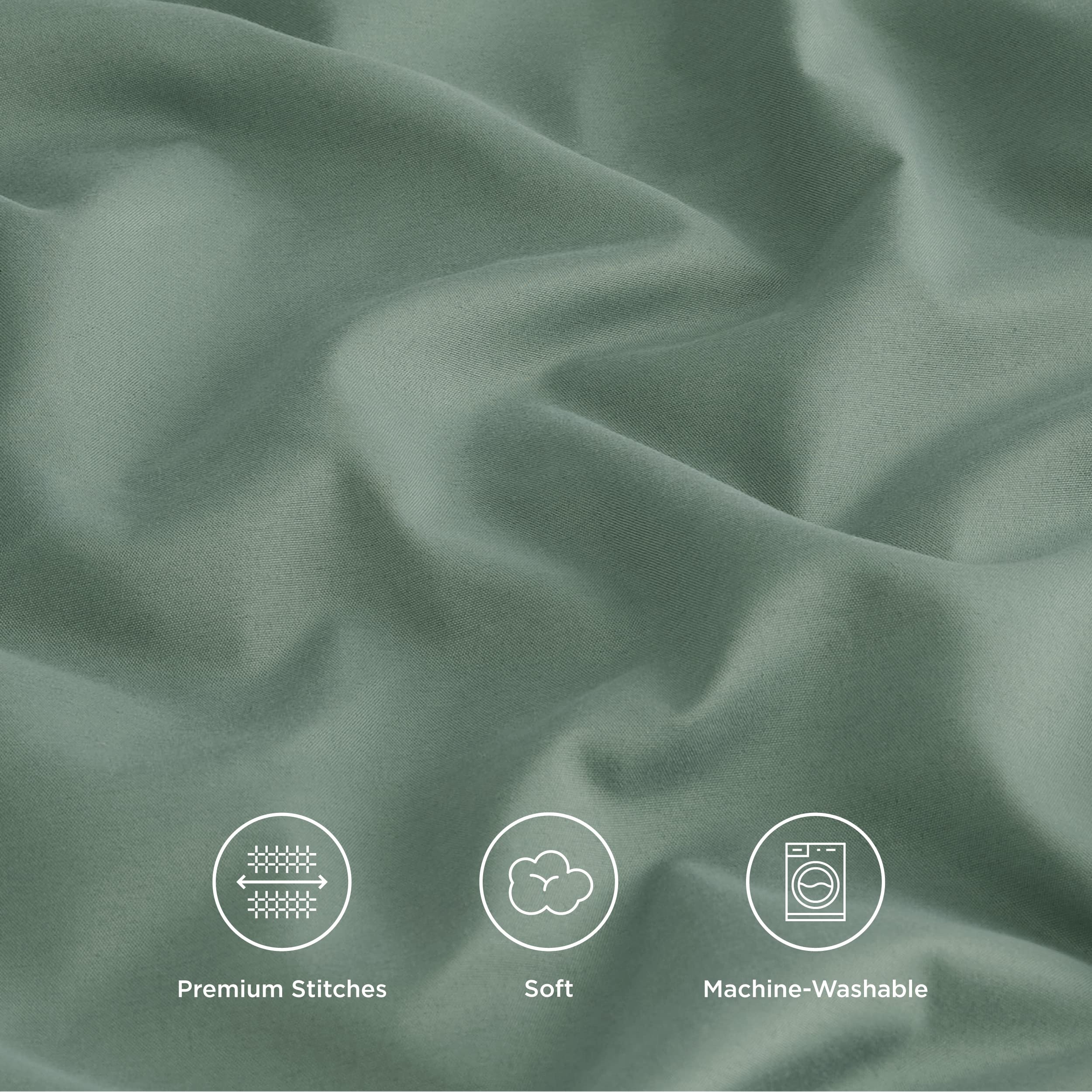 Bedsure Queen Pillowcases Set Of 2 - Iceberg Green Pillow Cases Queen Size 2 Pack 20 X 30 Inches, Brushed Microfiber, Pillow Case Covers With Envelop Closure