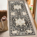 MUJOO Washable Runner Rug,Black Boho Area Rugs for Bathroom Hallways Bedroom Kitchen Entryway,Non Slip Carpet Long Mat Indoor,Fl