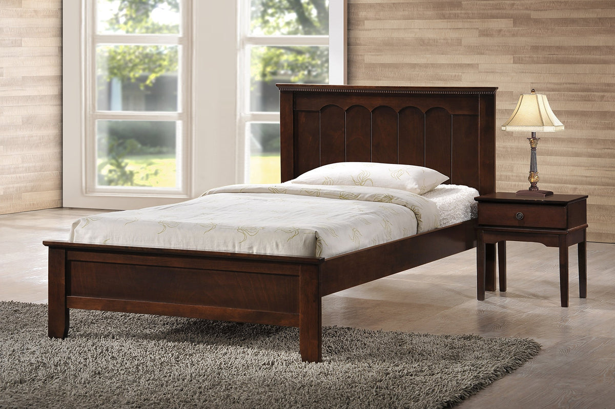 Baxton Studio Schiuma Wood Bed, Twin, Brown