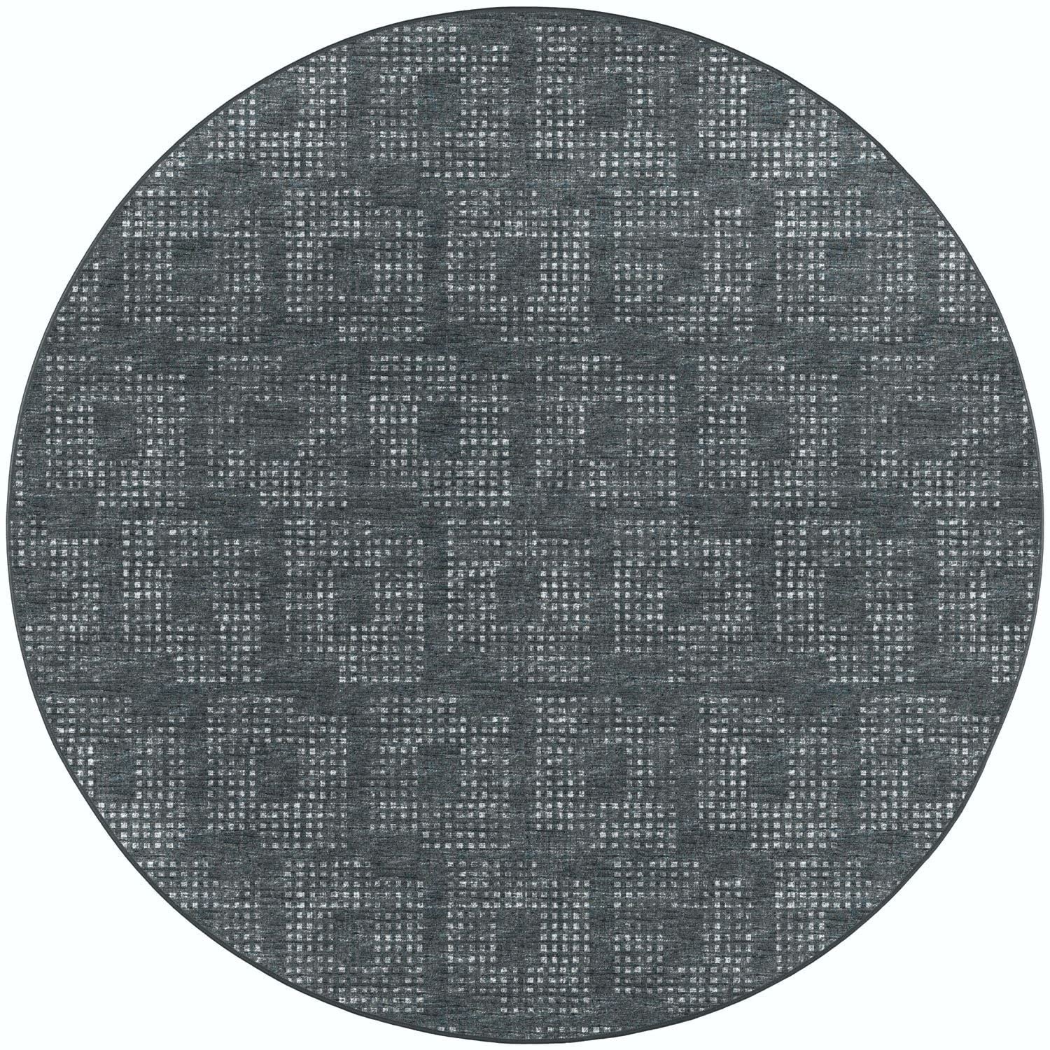 Delano Da1 Black Transitional Rug Round 4' X 4'