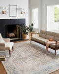 Loloi Chris Loves Julia x Jules Collection, Natural & Ocean 26 x 76 Area Rug  Vintage Accent Rugs for Living Room, Bedroo