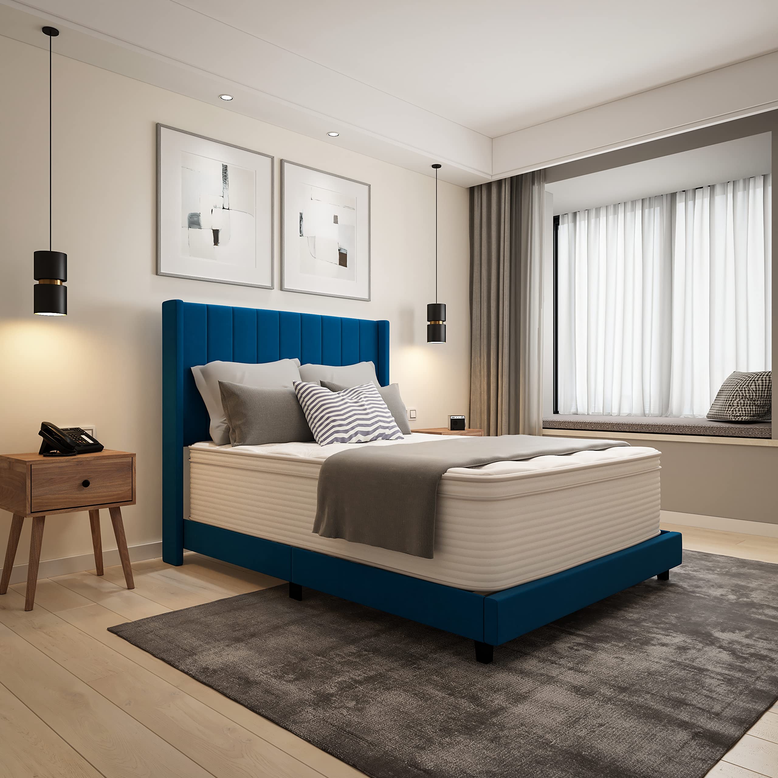 Flash Furniture Vista Hospitality Grade Commercial Mattress in a Box 14 Inch, Premium Memory Foam Hybrid Pocket Spring Mattress, Reinforced Edge Support, Full, White