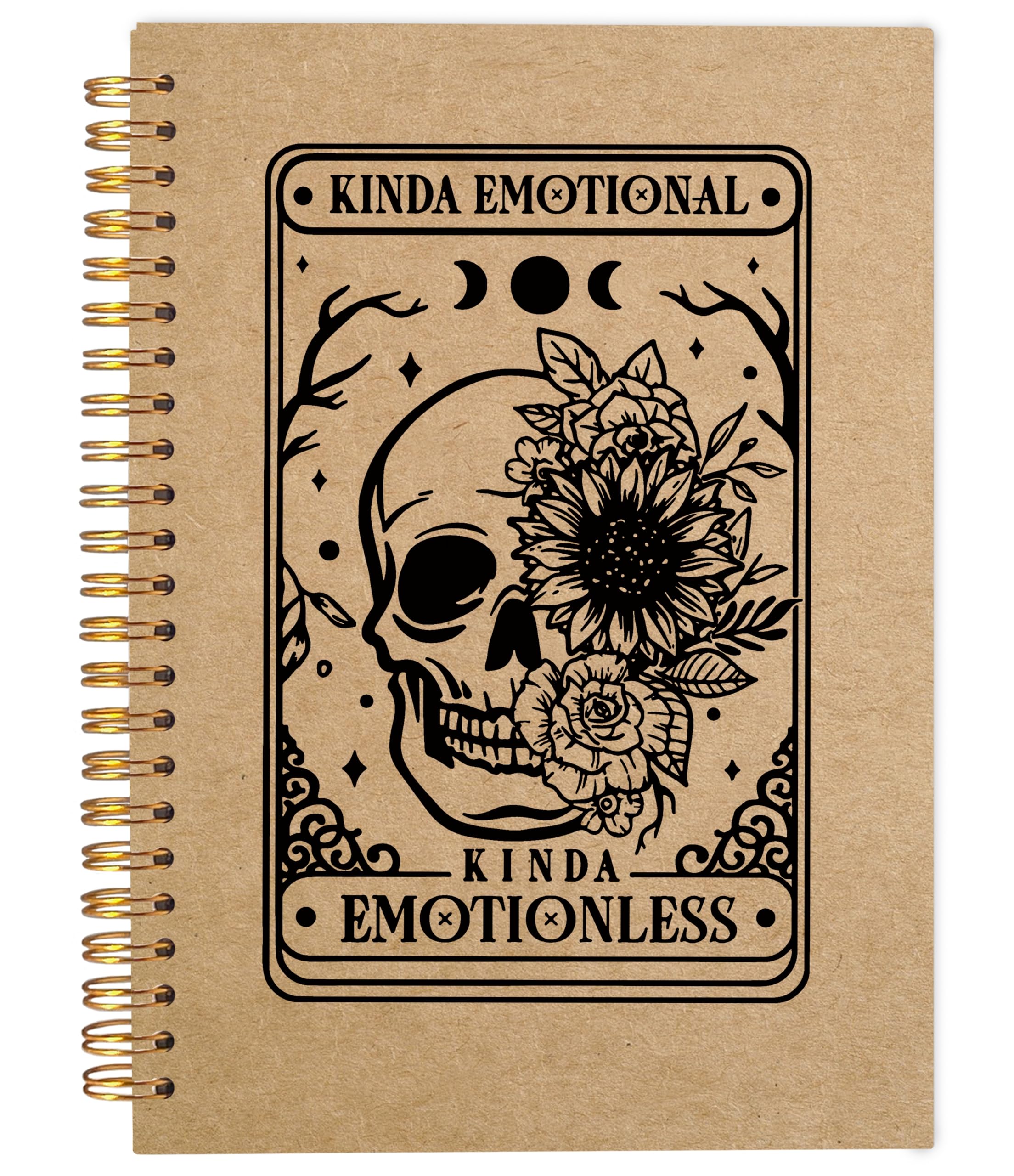Ecezatik Floral Skull Notebook, Goth Gothic Notebook Journal, Witchy Journal, Goth Office Supplies, Spiral Notebook 5.5X8.3, Kin