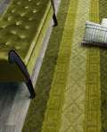 ORFA HOME Custom Size Hallway Runner Rug, Slip Resistant, 26 Inch Wide X Your Choice of Length, Meander Green, 26 Inch X 8 feet