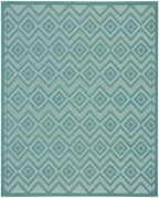 Nourison Versatile Indoor/Outdoor Aqua/Teal 7' X 10' Area Rug, Easy Cleaning, Non Shedding, Bed Room, Living Room, Dining Room, Deck, Backyard, Patio, High Traffic Area (7X10)