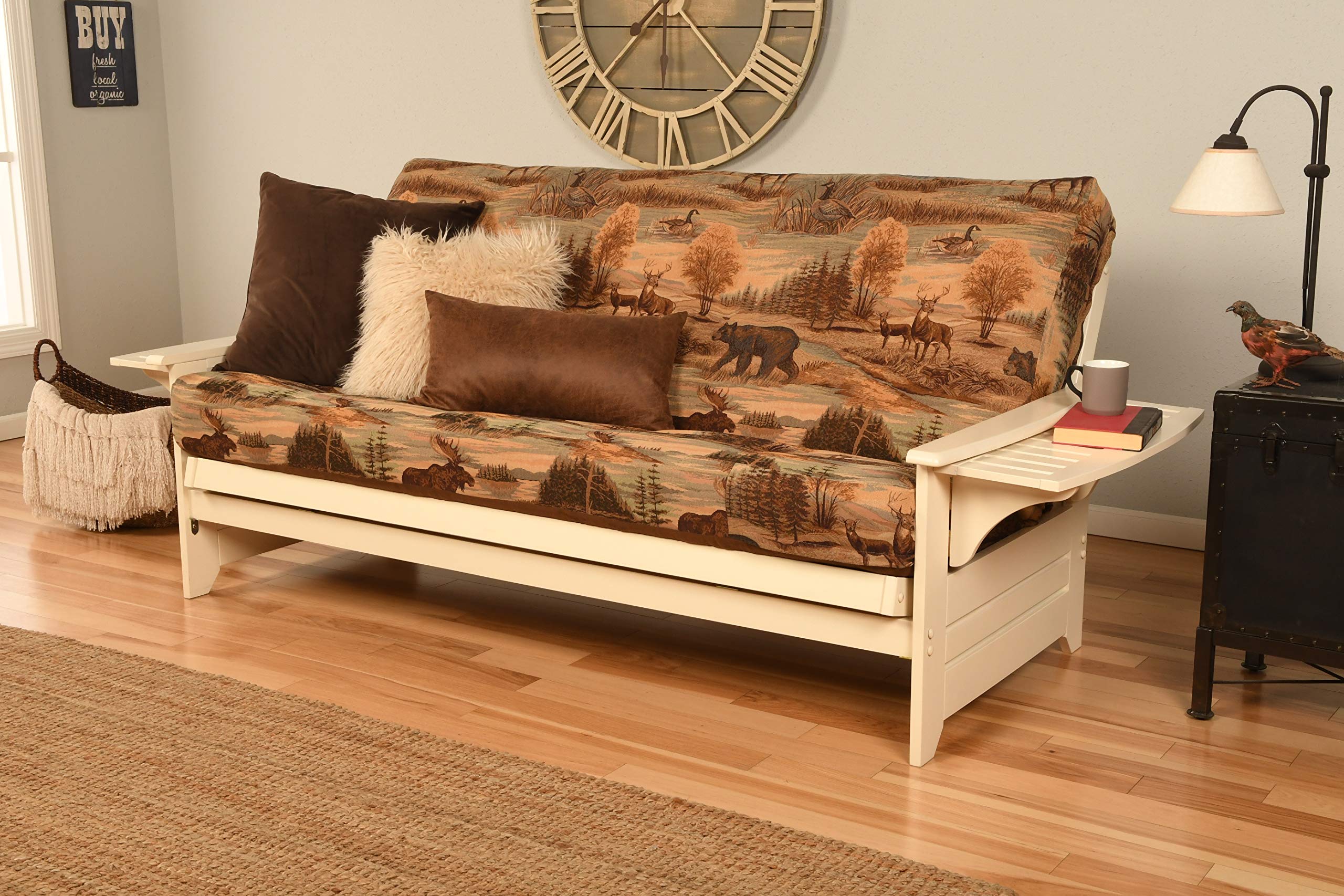 Kodiak Furniture Phoenix Futon With Canadian Fabric Mattress In Brown/White