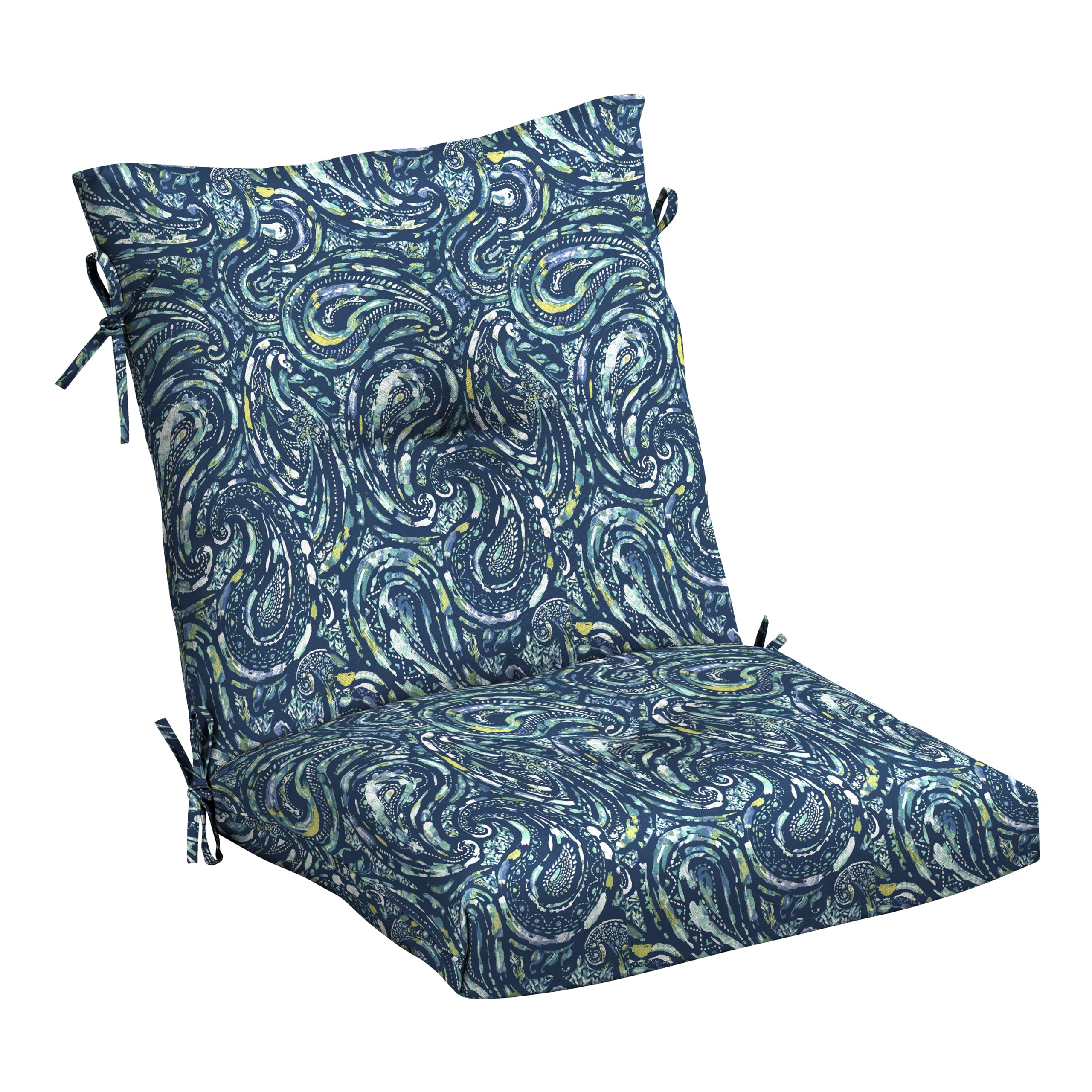 Arden Earthfiber Plush Modern Tufted Polyfill Dining Chair Cushion, 21 X 40, Water Repellent, Fade Resistant 21 X 40, Sapphire B