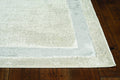 HomeRoots 3'X5' Ivory Silver Machine Woven Bordered Indoor Area Rug