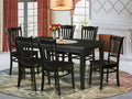 East West Furniture DUGR7-BLK-W 7 Piece Kitchen Table Set Consist of a Rectangle Dining Table and 6 Dining Room Chairs, 36x60 Inch, Black