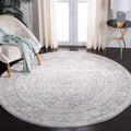 SAFAVIEH Brentwood Collection 67 Round Light Grey/Ivory BNT832F Medallion Distressed Non-Shedding Dining Room Entryway Foyer Li