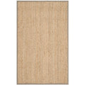 SAFAVIEH Natural Fiber Collection Accent Rug - 26 x 4, Natural & Grey, Border Herringbone Seagrass Design, Easy Care, Ideal fo